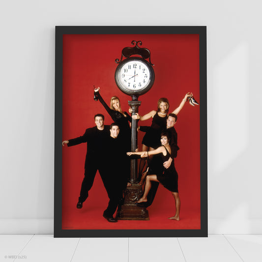 Friends Print – The Group With Clock Poster Wall Art