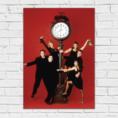 Friends Print – The Group With Clock Poster Wall Art