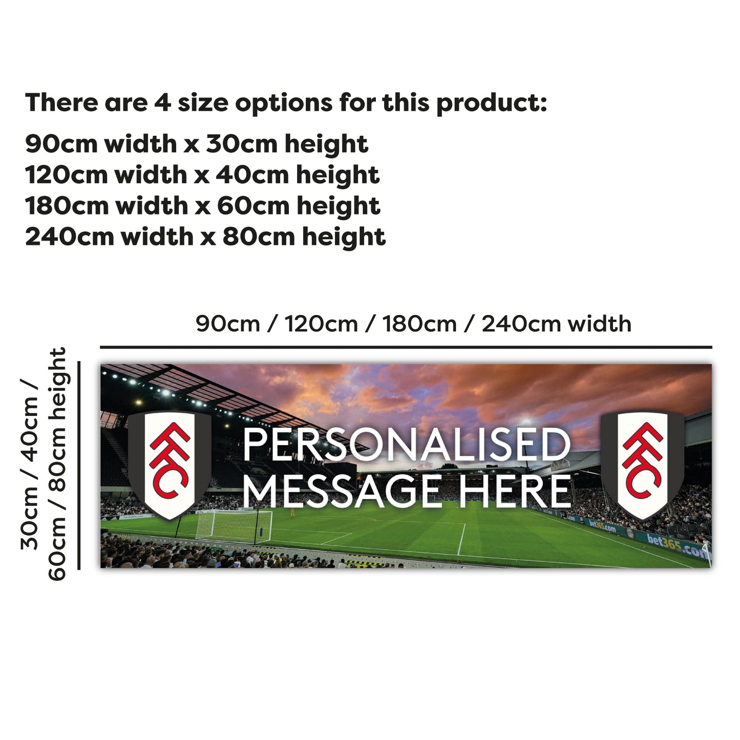 Fulham Birthday - Personalised Football Banner Wall Sticker