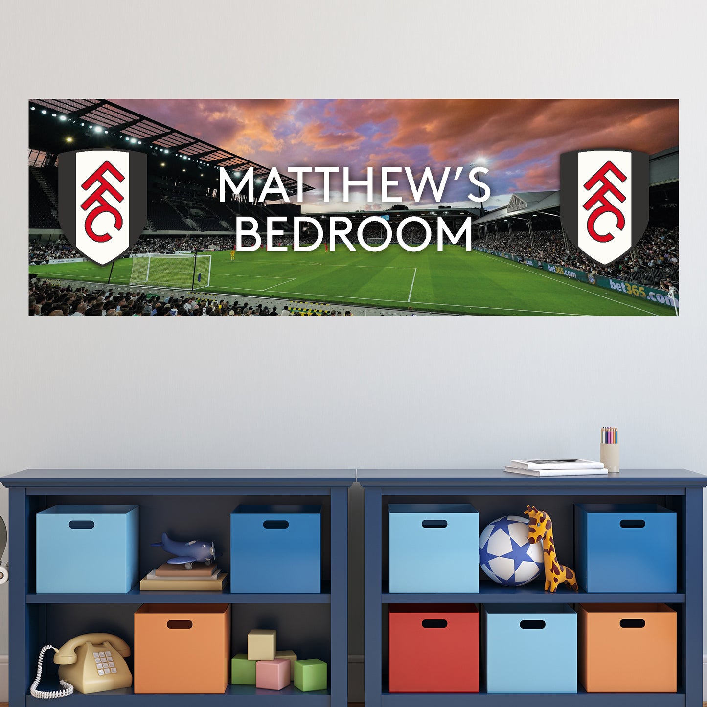 Fulham Birthday - Personalised Football Banner Wall Sticker
