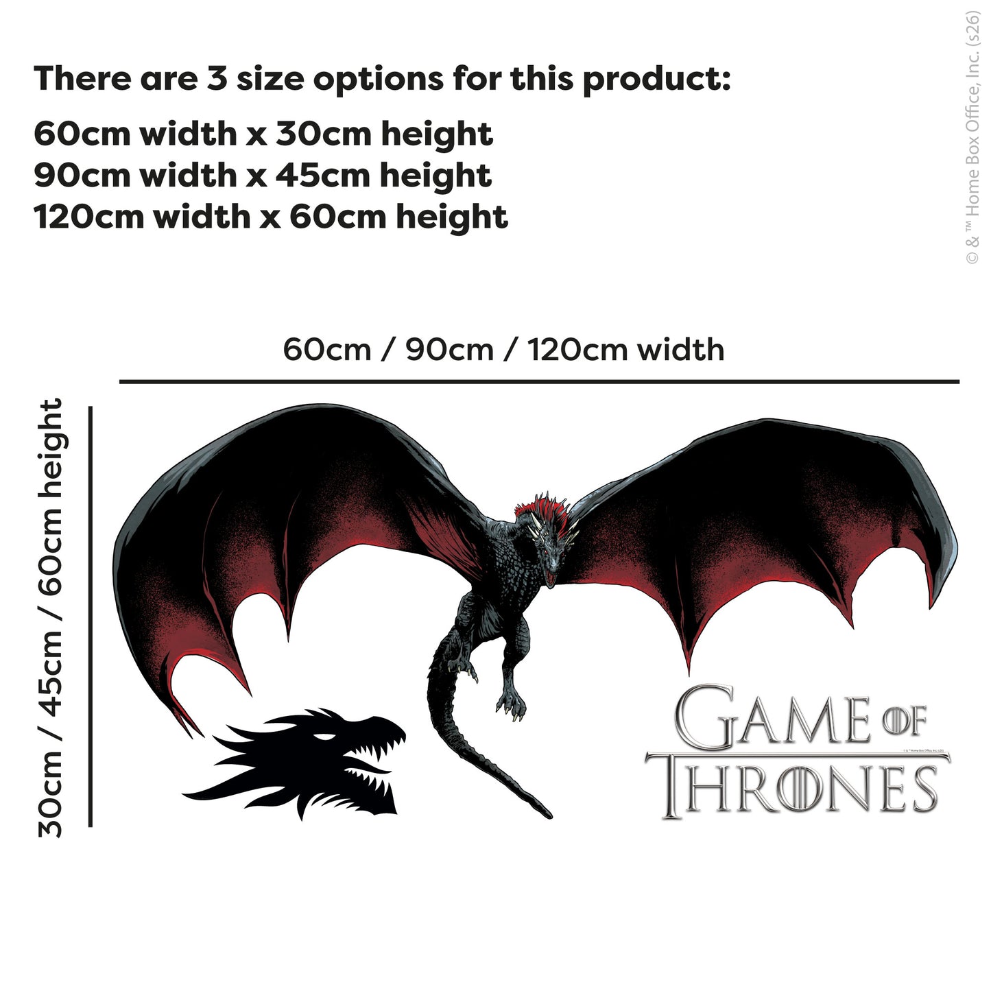 Game of Thrones™ Wall Sticker - Drogon Flying Decal Wall Art