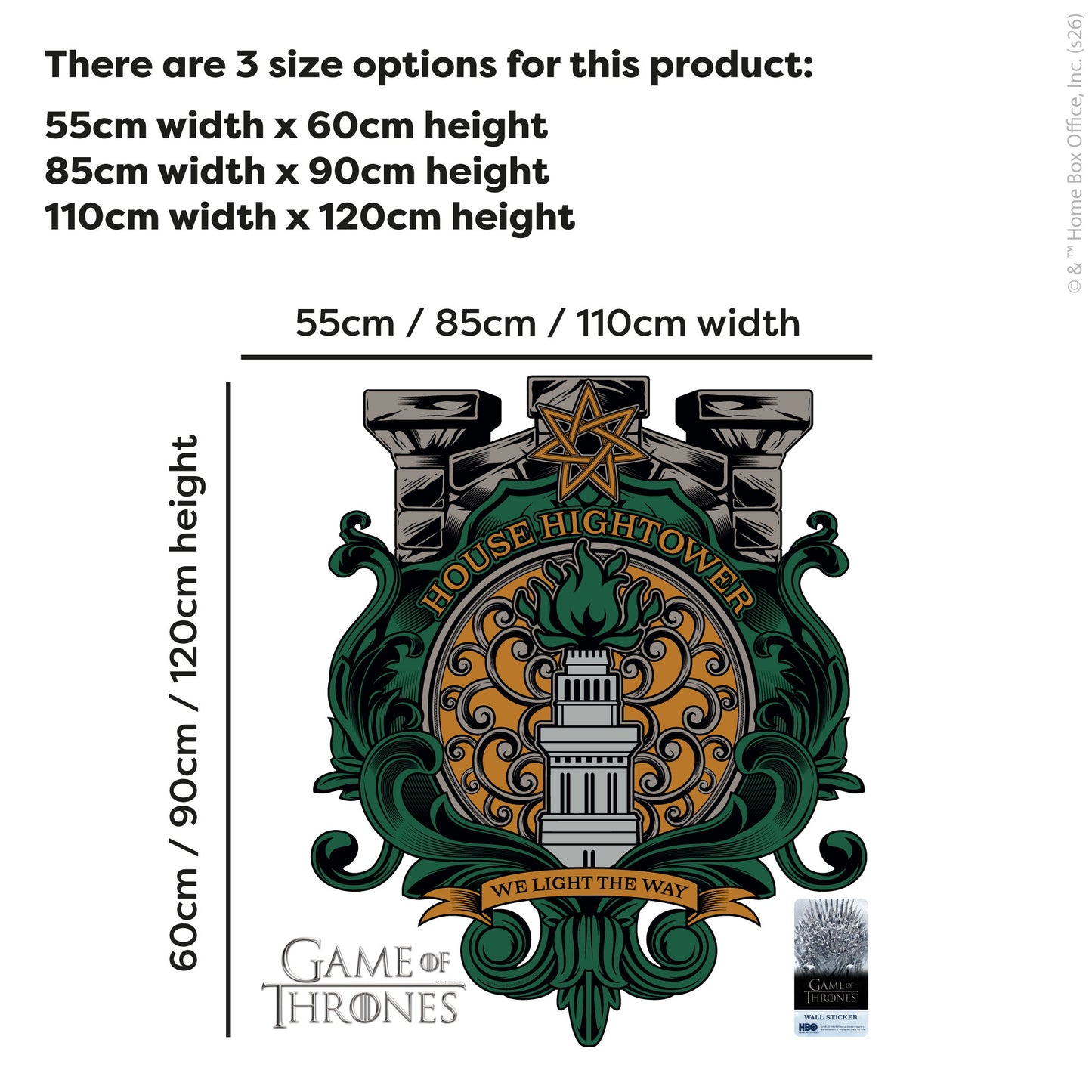 Game of Thrones™ Wall Sticker - House Hightower Crest Decal Wall Art