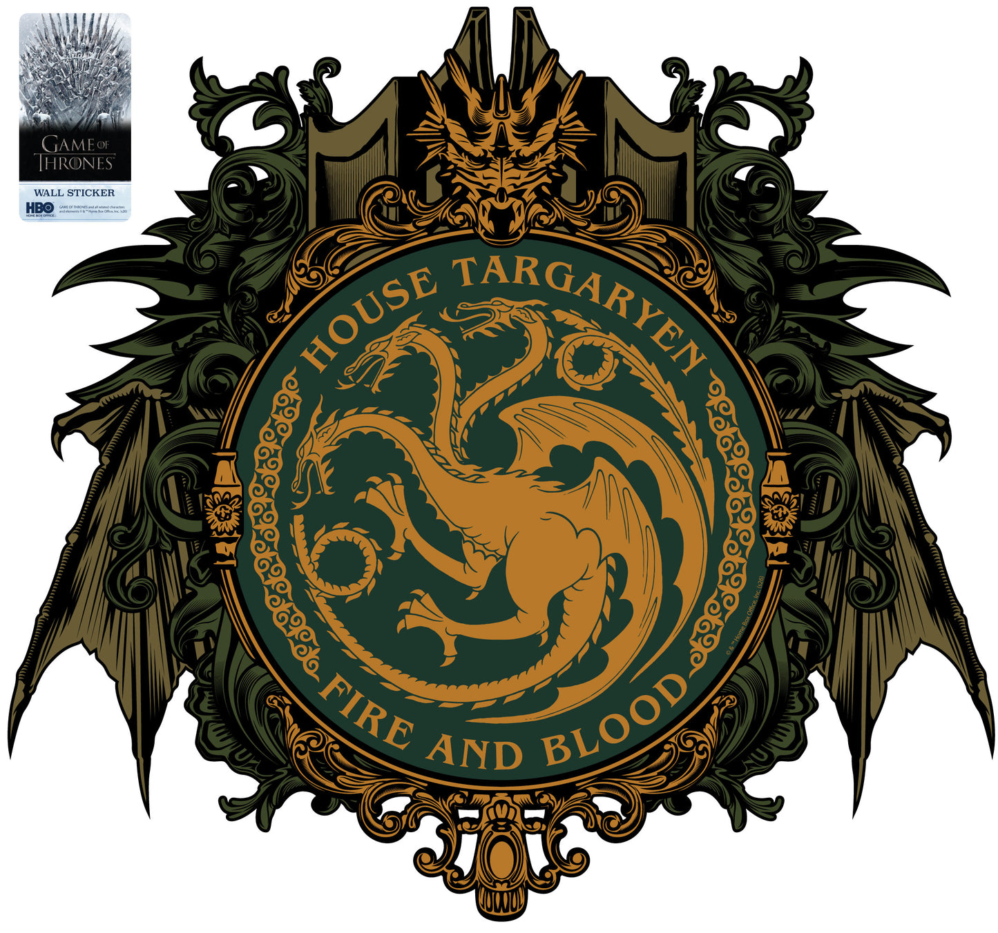 Game of Thrones™ Wall Sticker - House Targaryen Green Crest Decal Wall Art