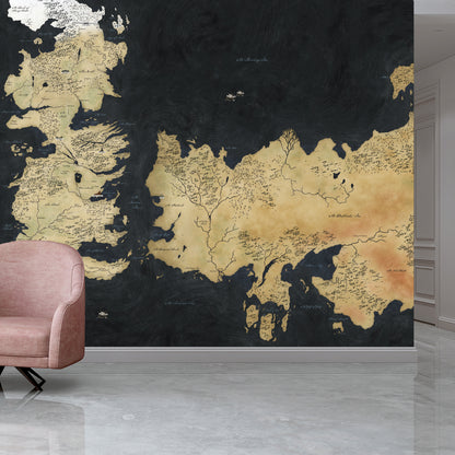 Game of Thrones™ Full Wall Mural - Westeros Map Wall Art