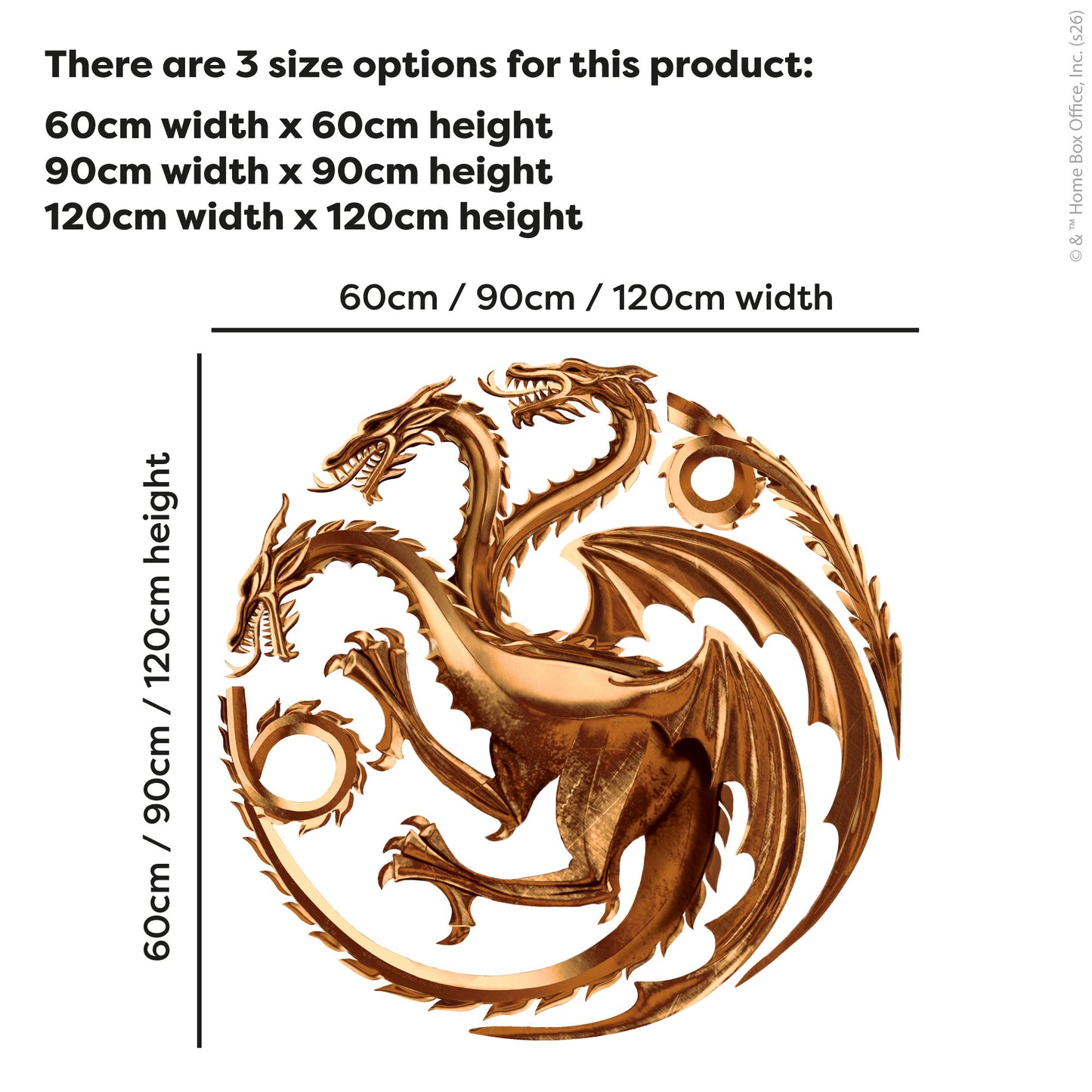 Game of Thrones™ Wall Sticker - Sigils Targaryen Bronze Decal Wall Art