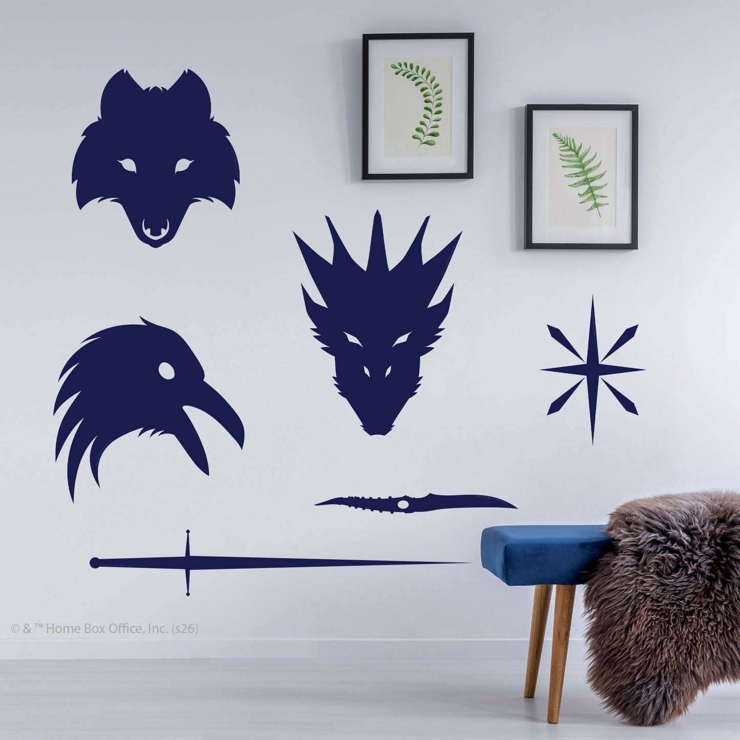 Game of Thrones™ Wall Sticker - Blue Icons Decal Set Wall Art