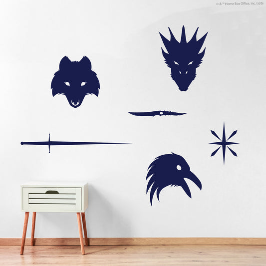 Game of Thrones™ Wall Sticker - Blue Icons Decal Set Wall Art