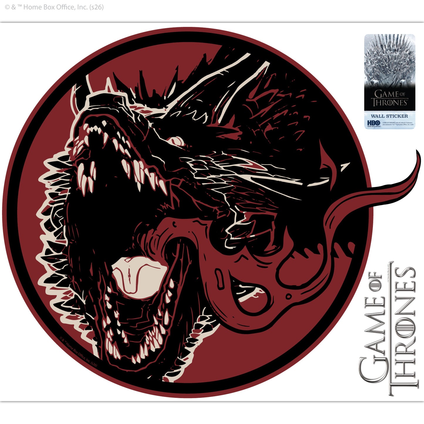 Game of Thrones™ Wall Sticker - Drogon Circle Decal Wall Art
