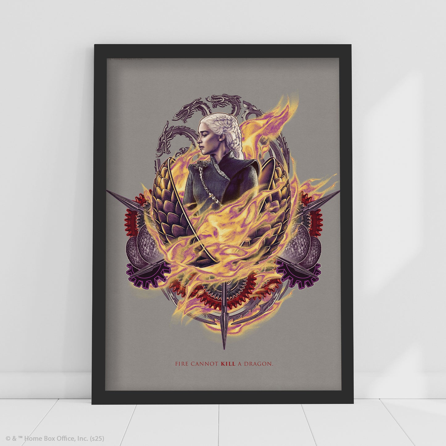 Game of Thrones Print – Fire Cannot Kill A Dragon Poster Wall Art
