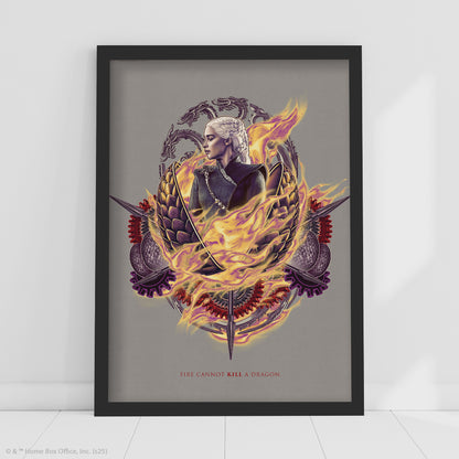 Game of Thrones Print – Fire Cannot Kill A Dragon Poster Wall Art