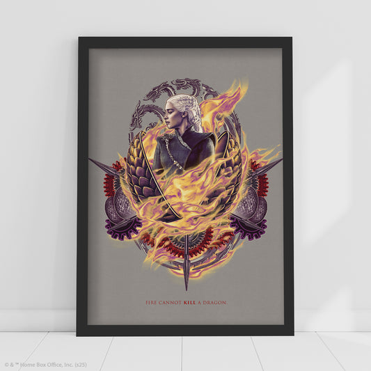 Game of Thrones Print – Fire Cannot Kill A Dragon Poster Wall Art