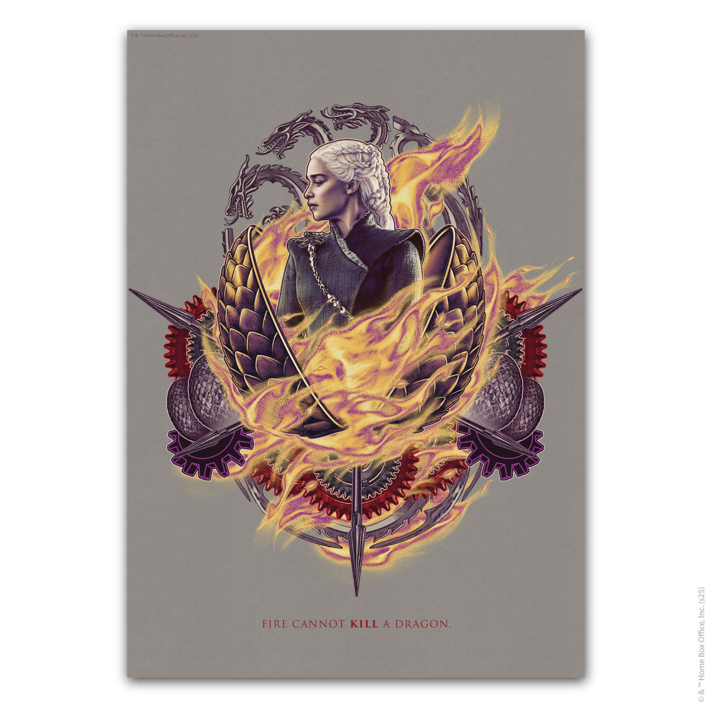 Game of Thrones Print – Fire Cannot Kill A Dragon Poster Wall Art