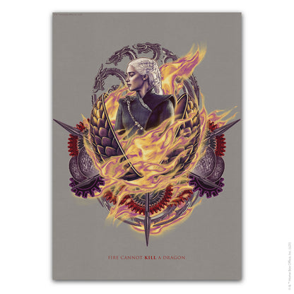 Game of Thrones Print – Fire Cannot Kill A Dragon Poster Wall Art