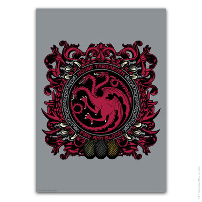 Game of Thrones Print – House Targaryen Crest Poster Wall Art