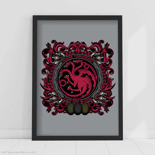 Game of Thrones Print – House Targaryen Crest Poster Wall Art