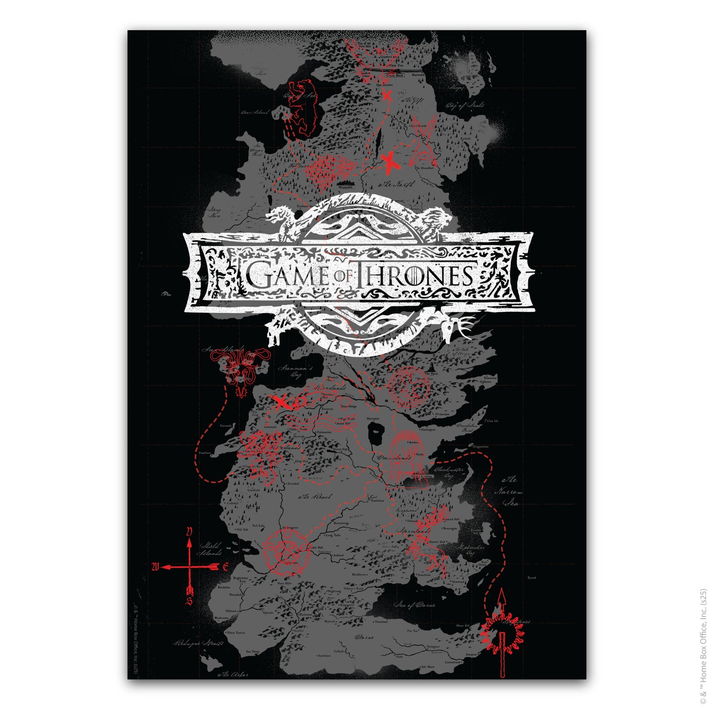 Game of Thrones Print – Map Portrait Poster Wall Art