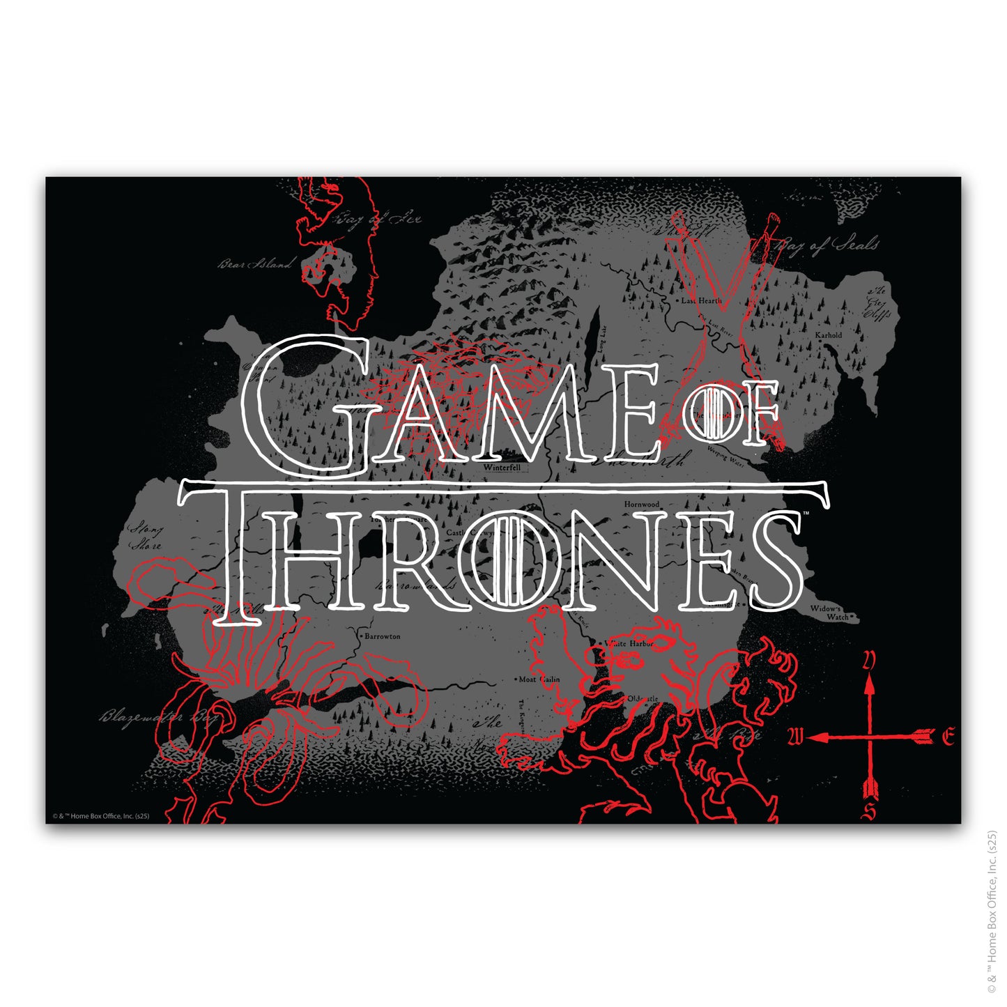 Game of Thrones Print – Map Landscape Poster Wall Art