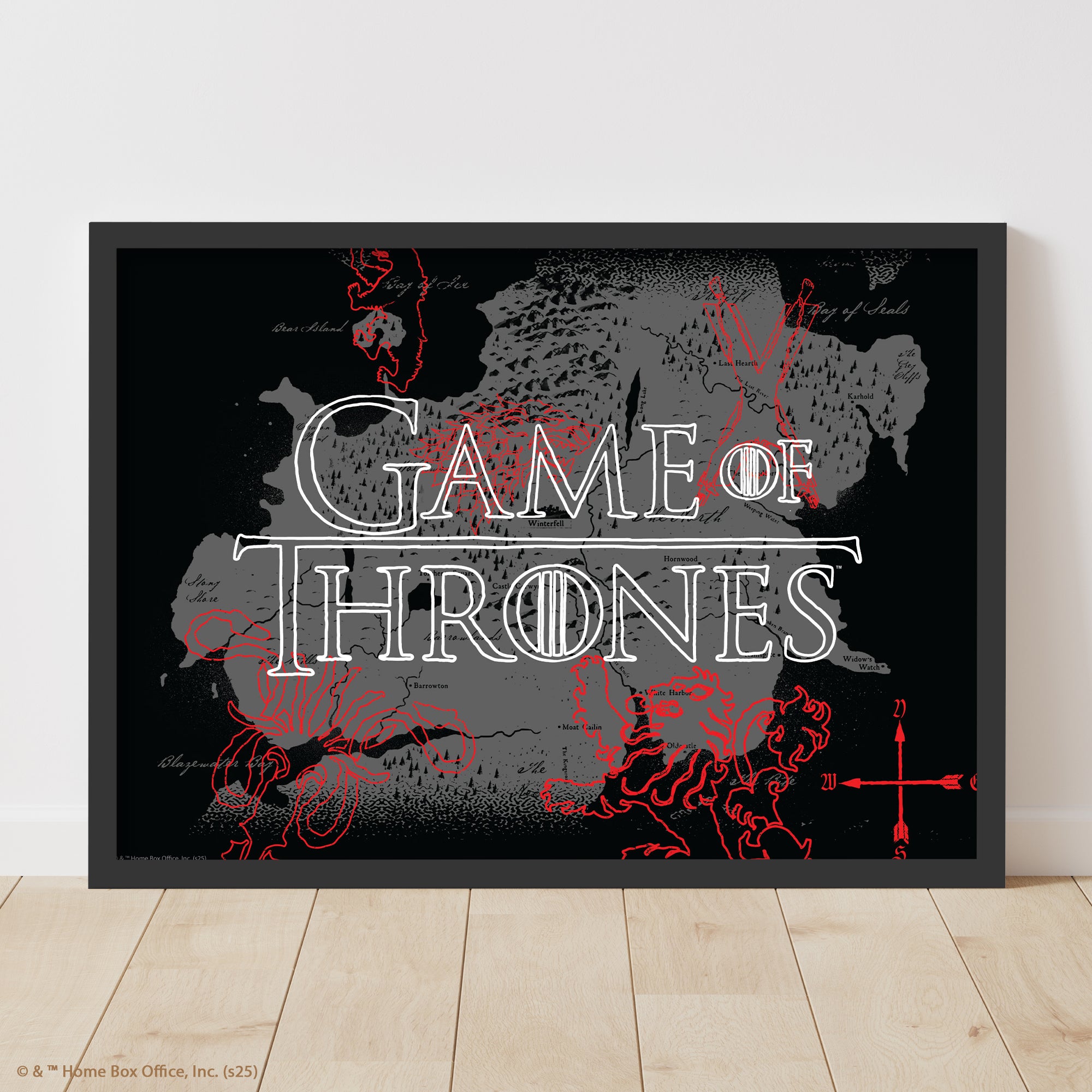 Game of Thrones™ Print – Map Landscape Poster Wall Art – www.themed.co.uk