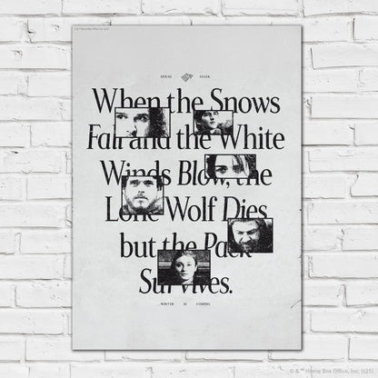 Game of Thrones Print – When The Snows Fall Poster Wall Art