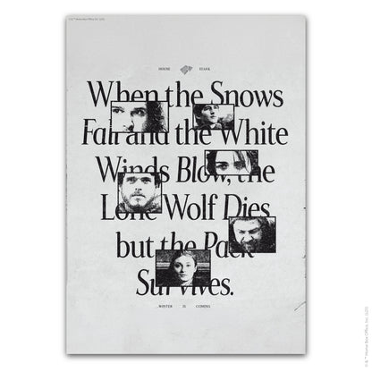 Game of Thrones Print – When The Snows Fall Poster Wall Art