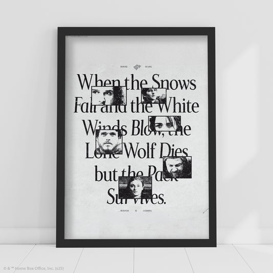 Game of Thrones Print – When The Snows Fall Poster Wall Art