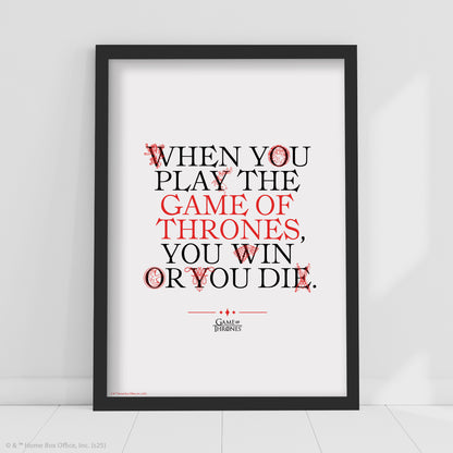 Game of Thrones Print – You Win Or You Die Poster Wall Art