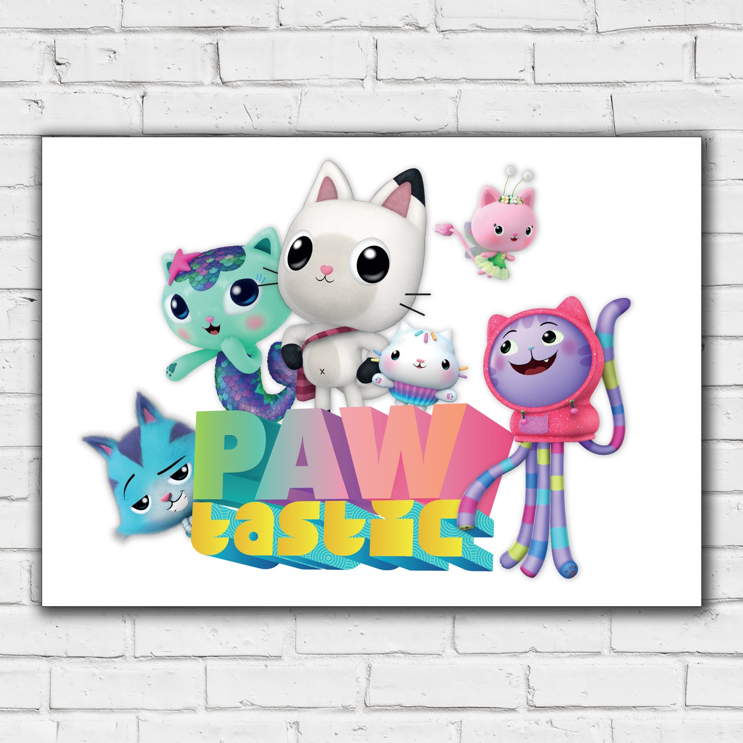Gabby's Dollhouse Print - Cat Group Pawtastic Poster Kids Wall Art
