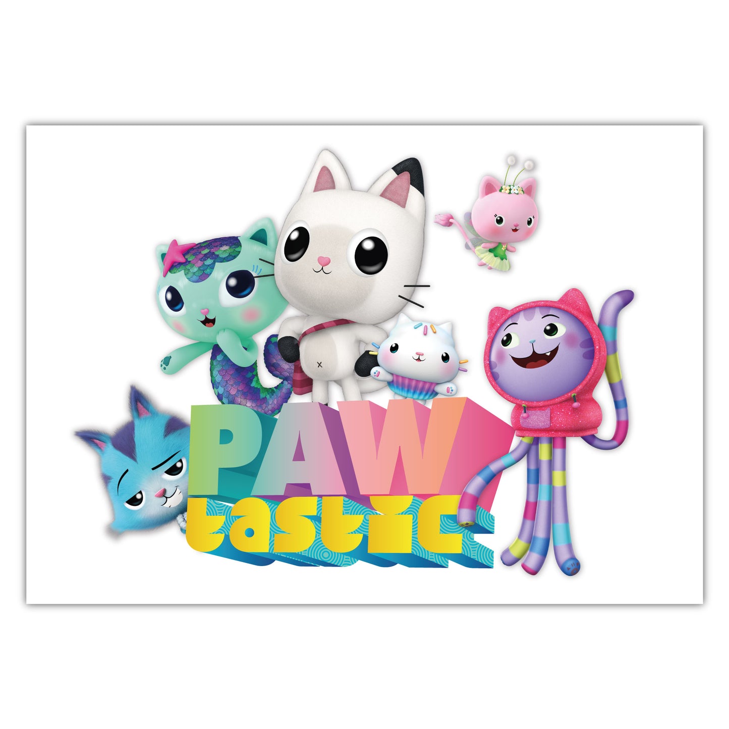 Gabby's Dollhouse Print - Cat Group Pawtastic Poster Kids Wall Art