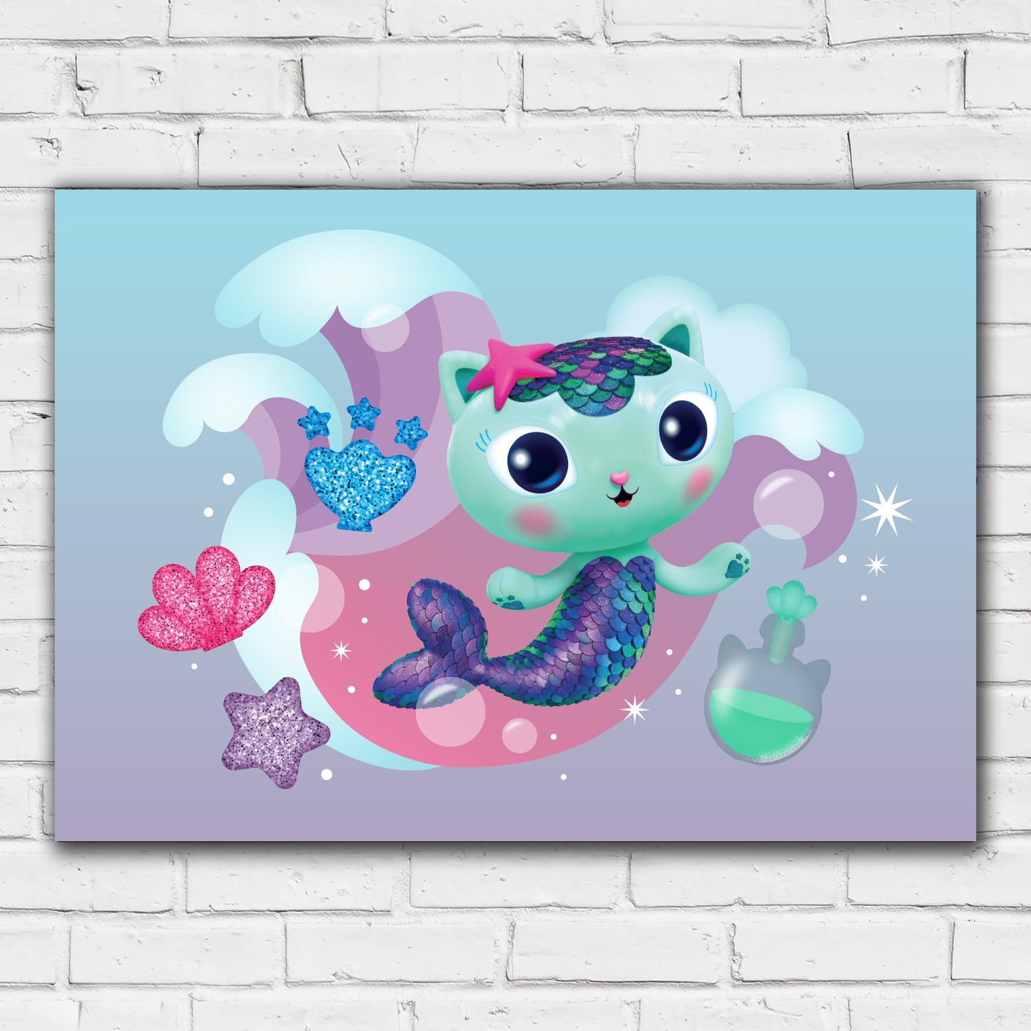 Gabby's Dollhouse Print - MerCat Waves Poster Kids Wall Art