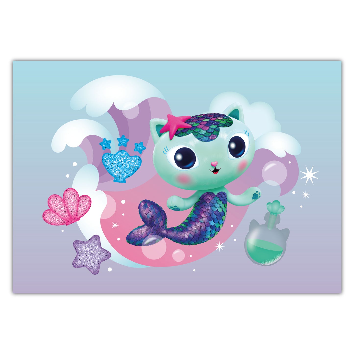 Gabby's Dollhouse Print - MerCat Waves Poster Kids Wall Art