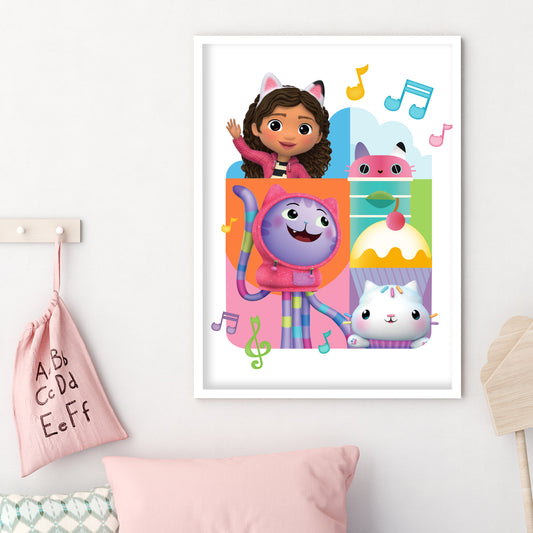 Gabby's Dollhouse Print - Music Colour Blocks Poster Kids Wall Art