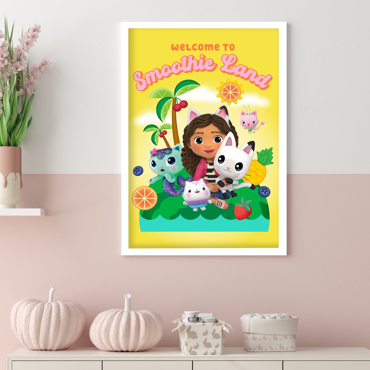 Gabby's Dollhouse Print - Welcome To Smoothie Land Poster Kids Wall Art