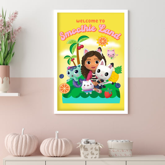 Gabby's Dollhouse Print - Welcome To Smoothie Land Poster Kids Wall Art