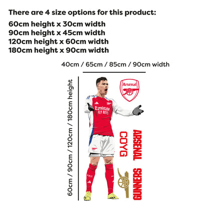 Arsenal FC Wall Sticker - Gabriel Martinelli 24-25 Illustration + AFC Decals