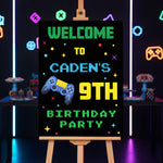 Gaming Birthday Sign - Controller With Pixel Stars Personalised Foamex Board