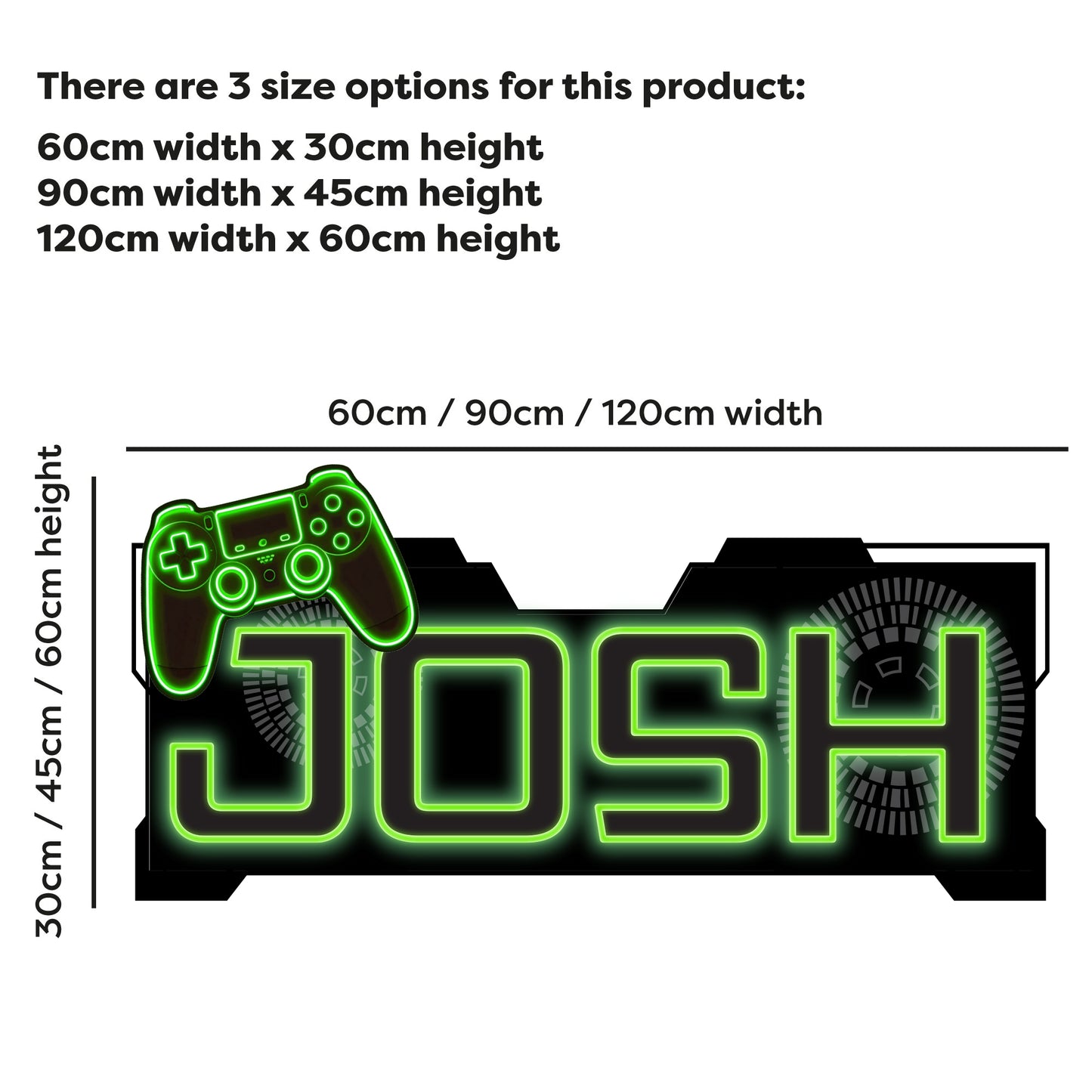 Gaming Wall Sticker - Neon Gamer Tag Circuit Personalised Name Wall Art