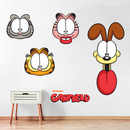 Garfield Wall Sticker - Garfield And Friends Heads Decal Set Wall Art