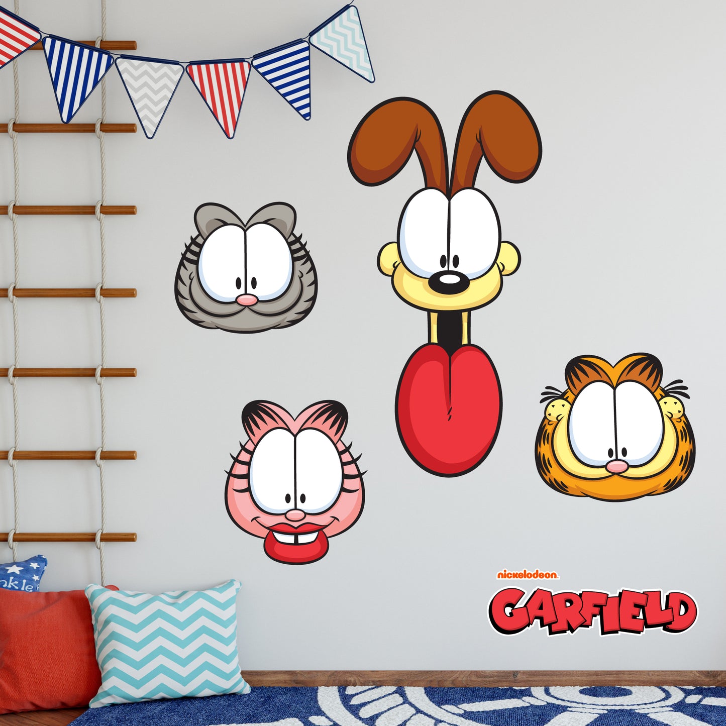 Garfield Wall Sticker - Garfield And Friends Heads Decal Set Wall Art