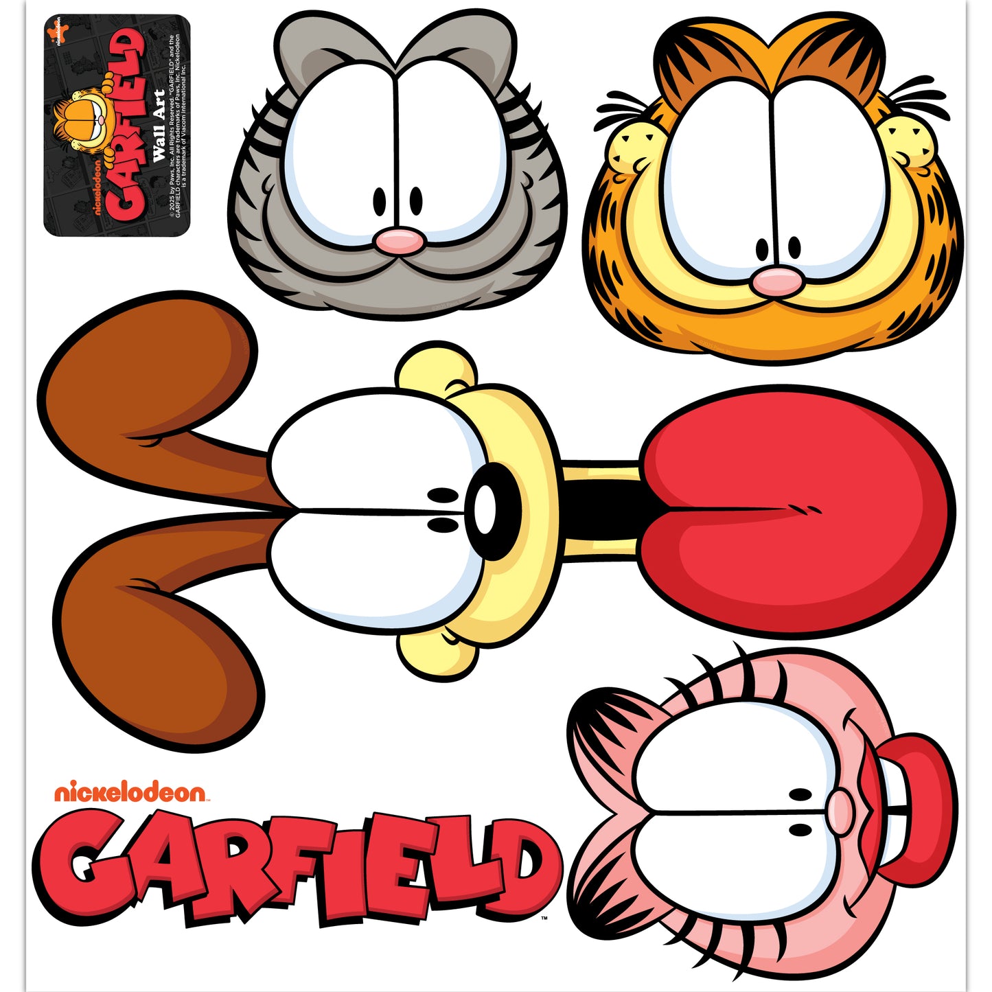 Garfield Wall Sticker - Garfield And Friends Heads Decal Set Wall Art