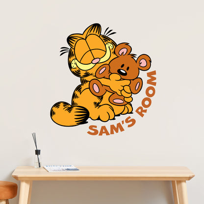 Garfield Wall Sticker - Garfield Hugging Pooky Personalised Name Wall Art