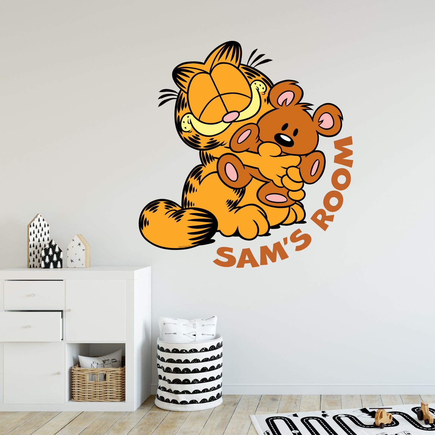 Garfield Wall Sticker - Garfield Hugging Pooky Personalised Name Wall Art