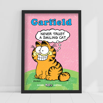 Garfield Print – Never Trust A Smiling Cat Pink Poster Wall Art