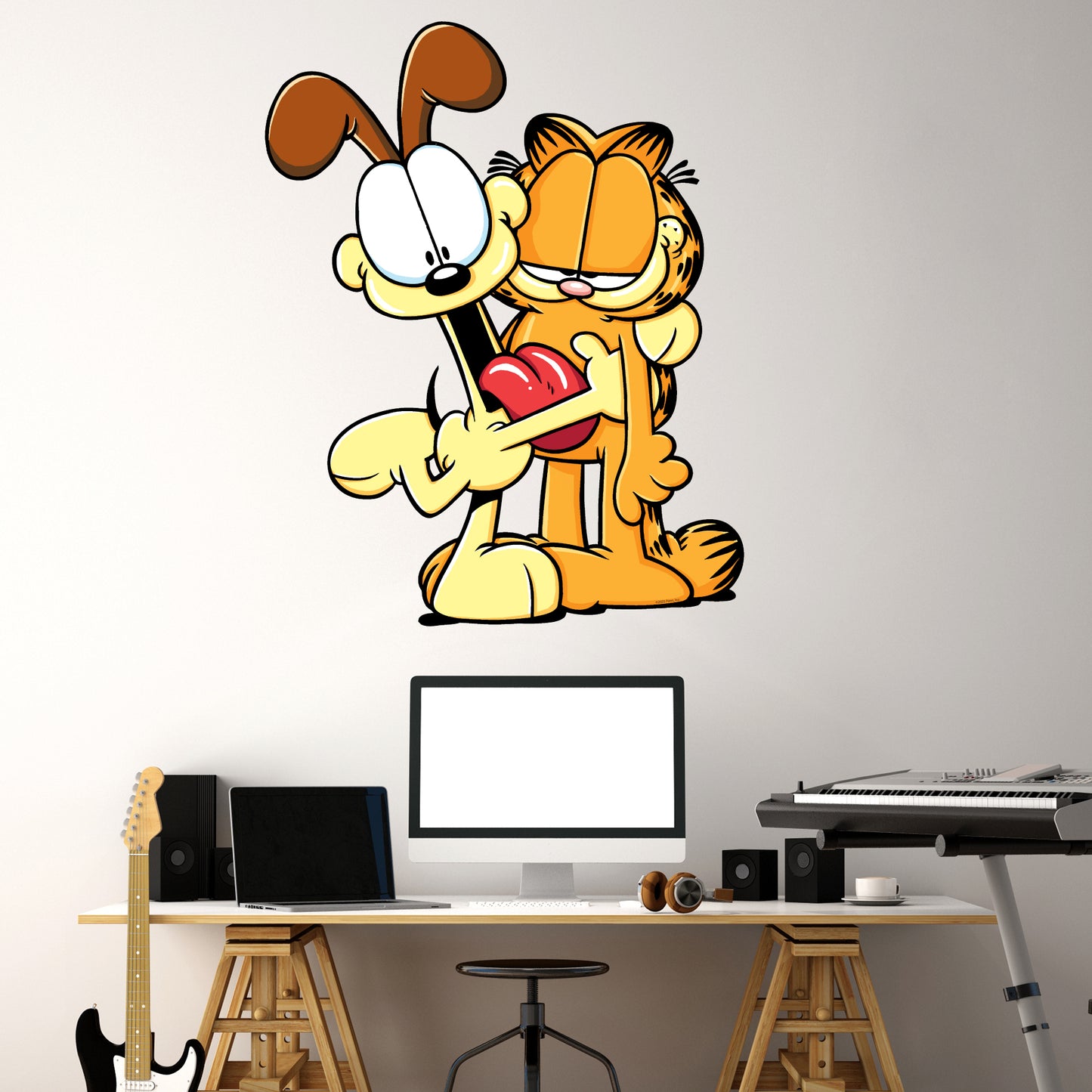 Garfield Wall Sticker - Odie Hugging Garfield Decal Wall Art