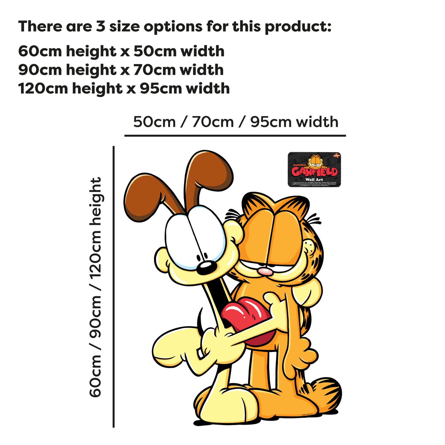 Garfield Wall Sticker - Odie Hugging Garfield Decal Wall Art