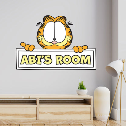 Garfield Wall Sticker - Peeking Over Personalised Name Wall Art