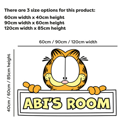 Garfield Wall Sticker - Peeking Over Personalised Name Wall Art