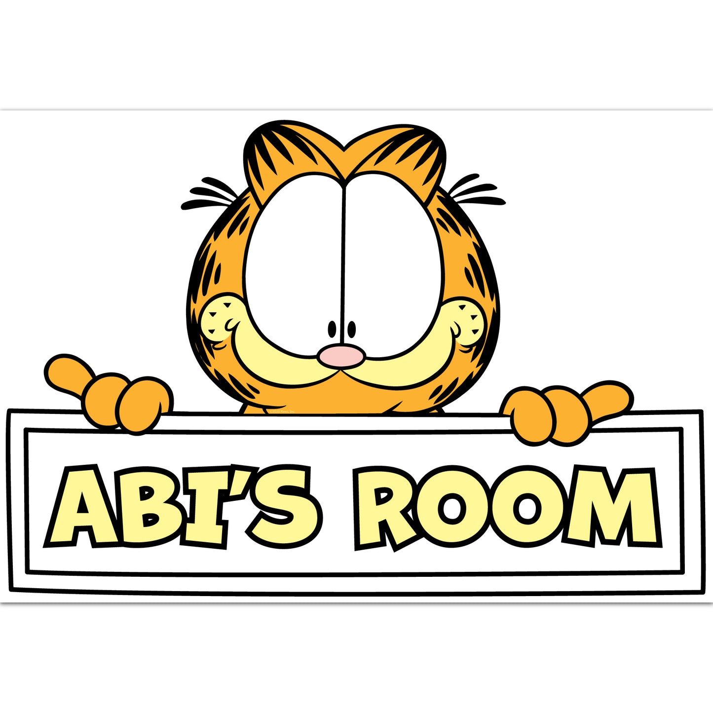 Garfield Wall Sticker - Peeking Over Personalised Name Wall Art