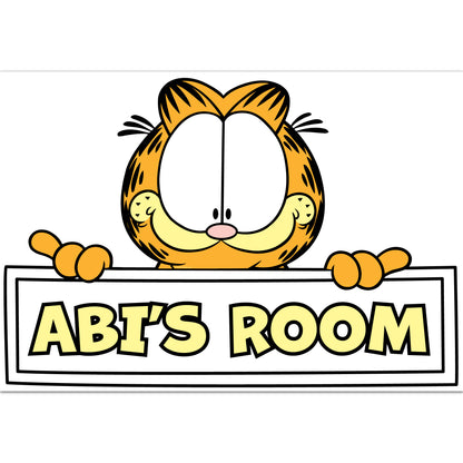 Garfield Wall Sticker - Peeking Over Personalised Name Wall Art