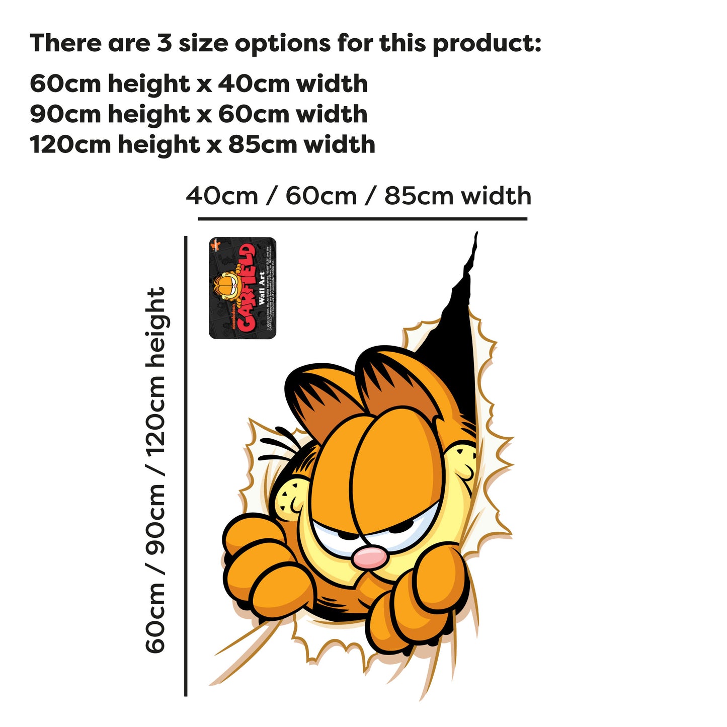 Garfield Wall Sticker - Tearing Through Wall Decal Art