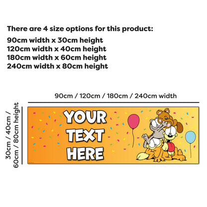 Garfield Birthday - Group Orange Personalised Name Banner Wall Sticker